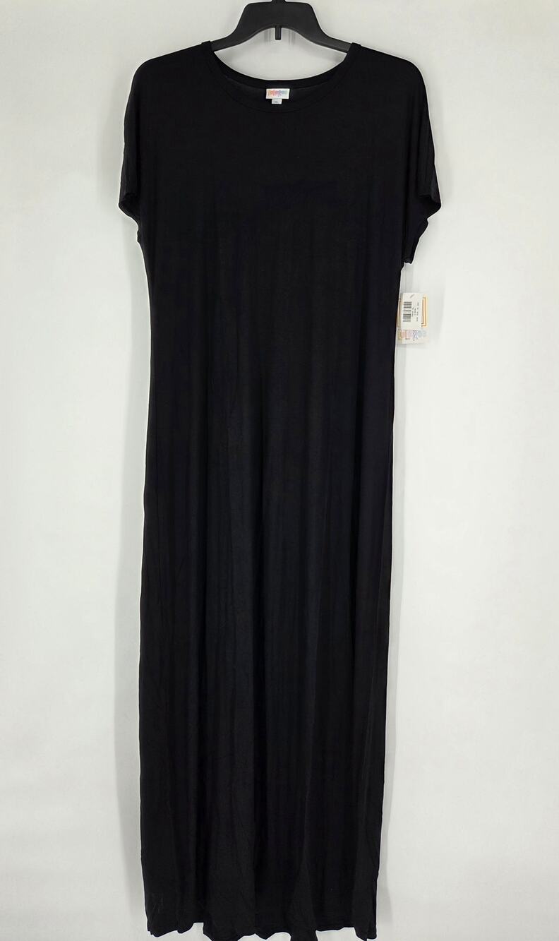 LuLaRoe Maria Solid Black Summer Maxi Long Dress NEW Size XL